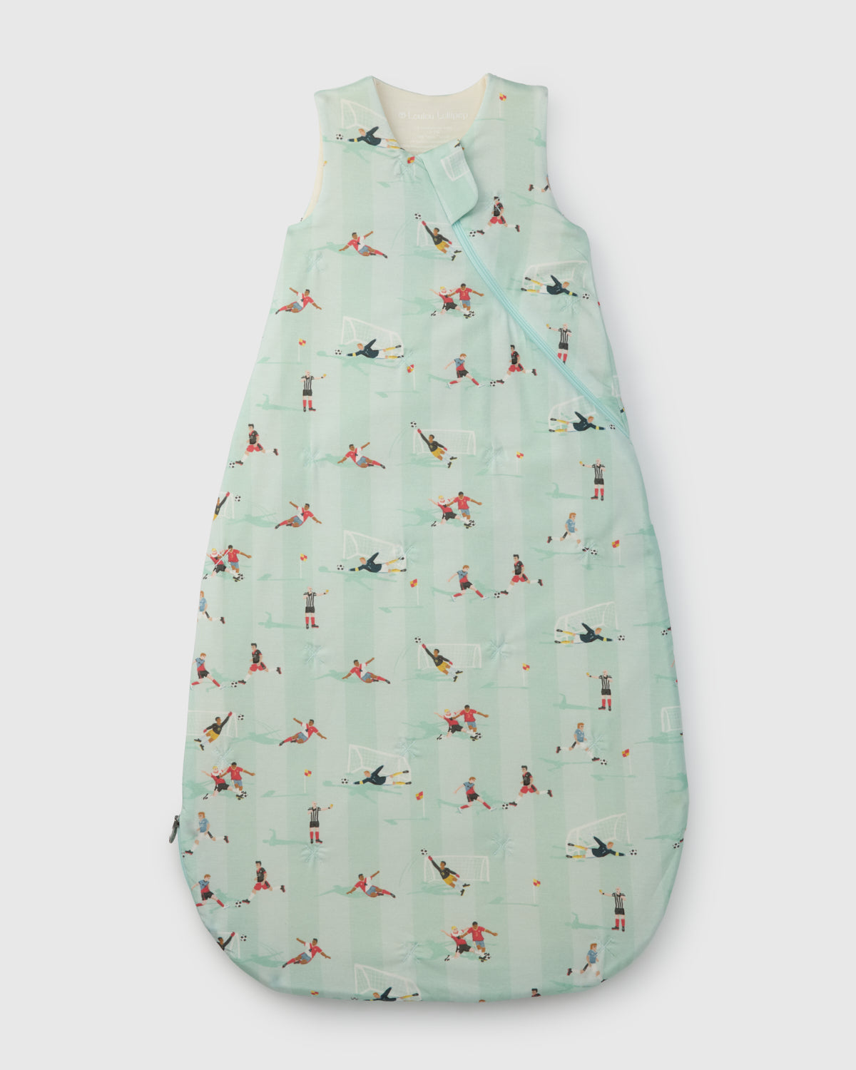 Loulou Lollipop TENCEL 1.0 TOG baby sleep bag in The Beautiful Game — front view on white background
