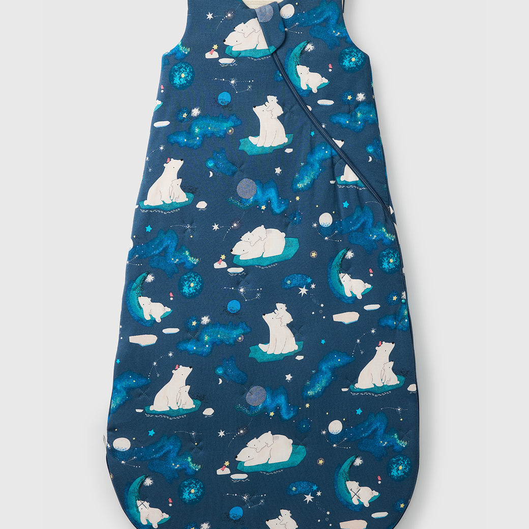Loulou Lollipop TENCEL 1.0 TOG baby sleep bag in Stargazing Bears — front view on white background