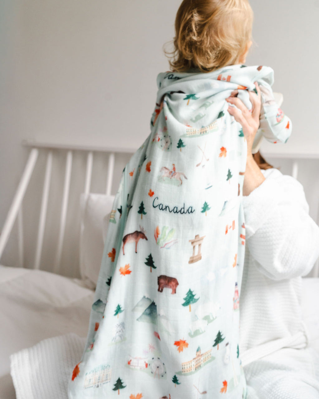 Baby Muslin 0.5 Tog Sleep Sack - Canada All Over Print