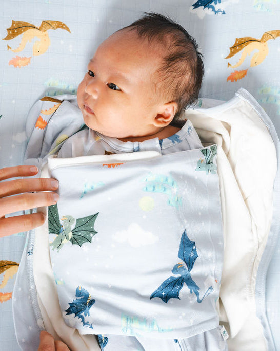 Baby Sleep Sack Swaddle Wrap Inside Detail - Magical Dragons
