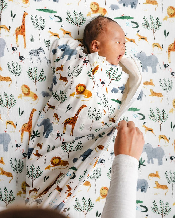 Baby Sleep Sack Swaddle Wrap Zipper - Safari Jungle