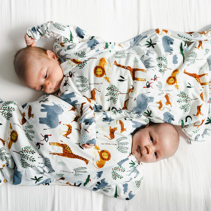 Baby Swaddle Wrap and 1.0 Tog Sleep Sack - Safari Jungle