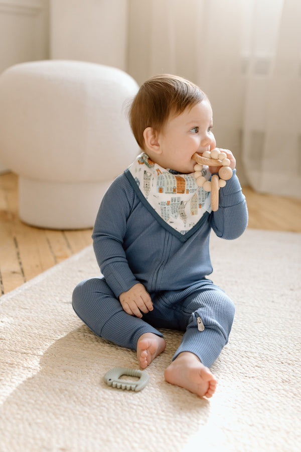 Baby Waffle Sleeper TENCEL™ - Denim Blue