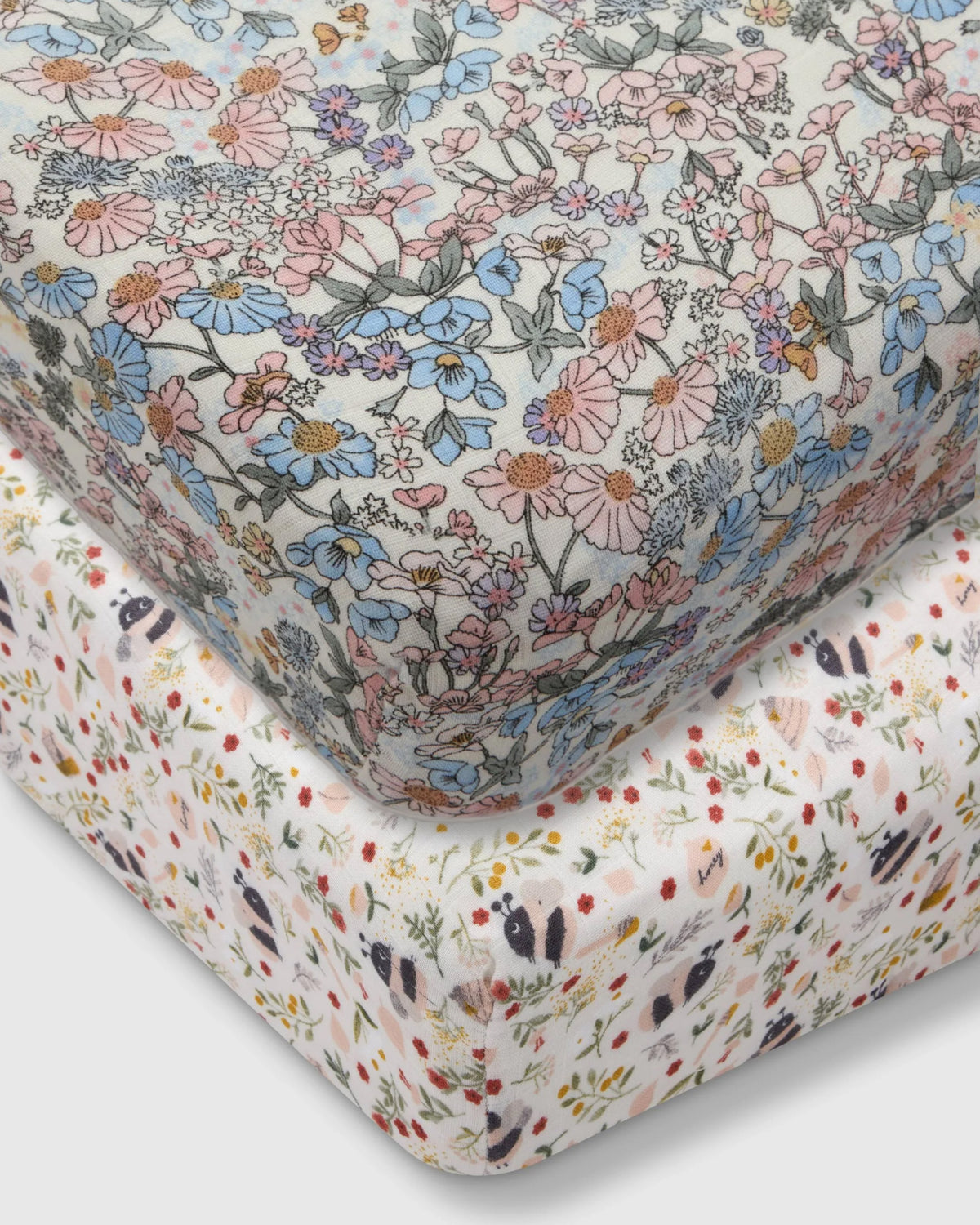 Crib Sheet Bundle - Bumble Bee in English Garden