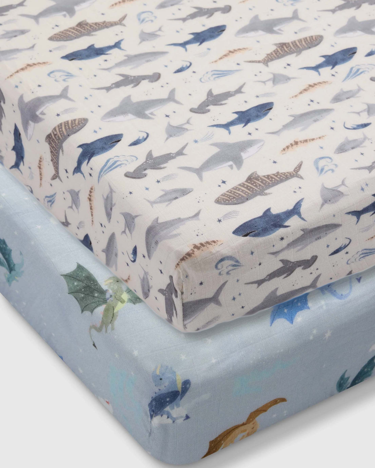 Crib Sheet Bundle - Dragons vs Sharks