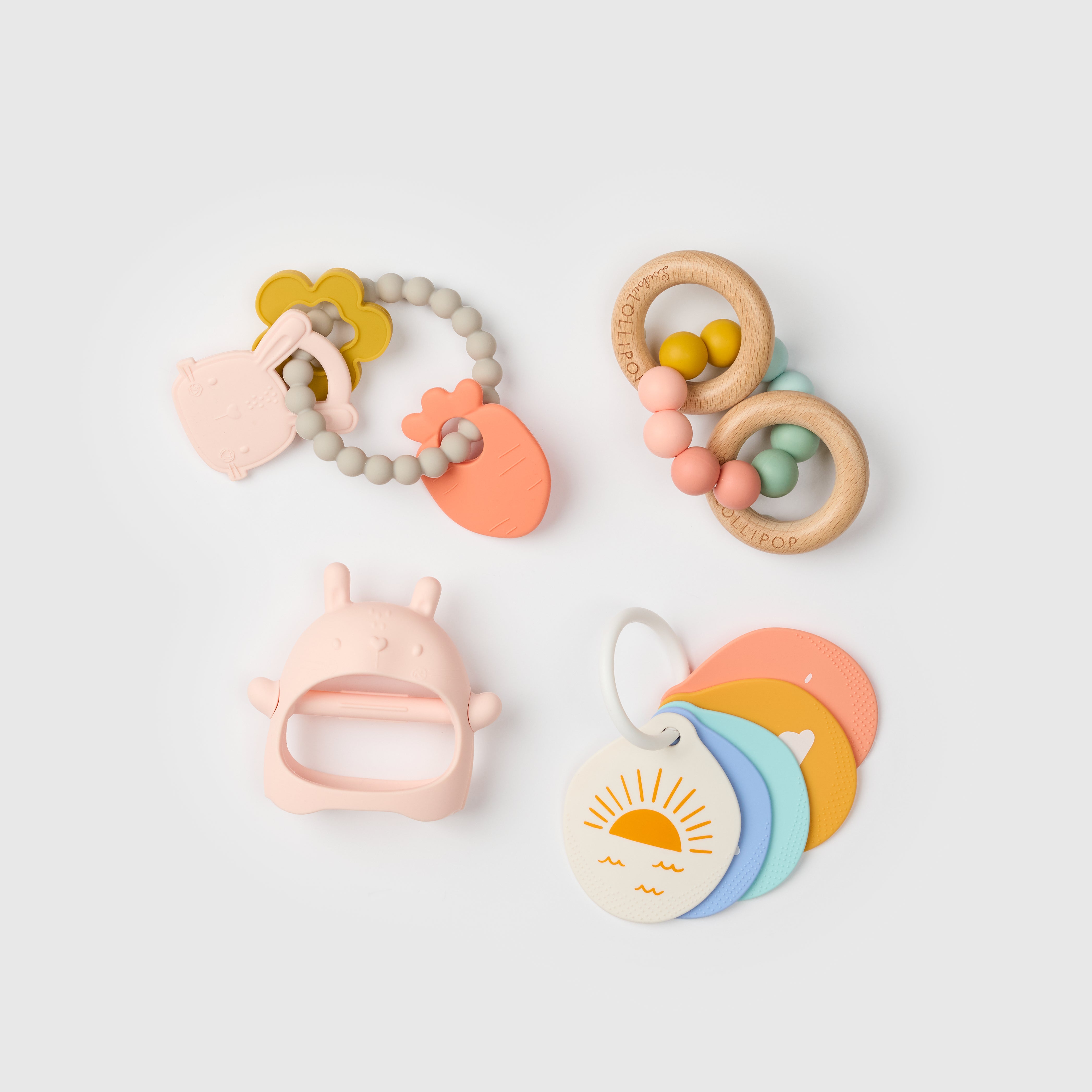 Loulou Lollipop Soothing Development Bundle in Bunny — front view on white background