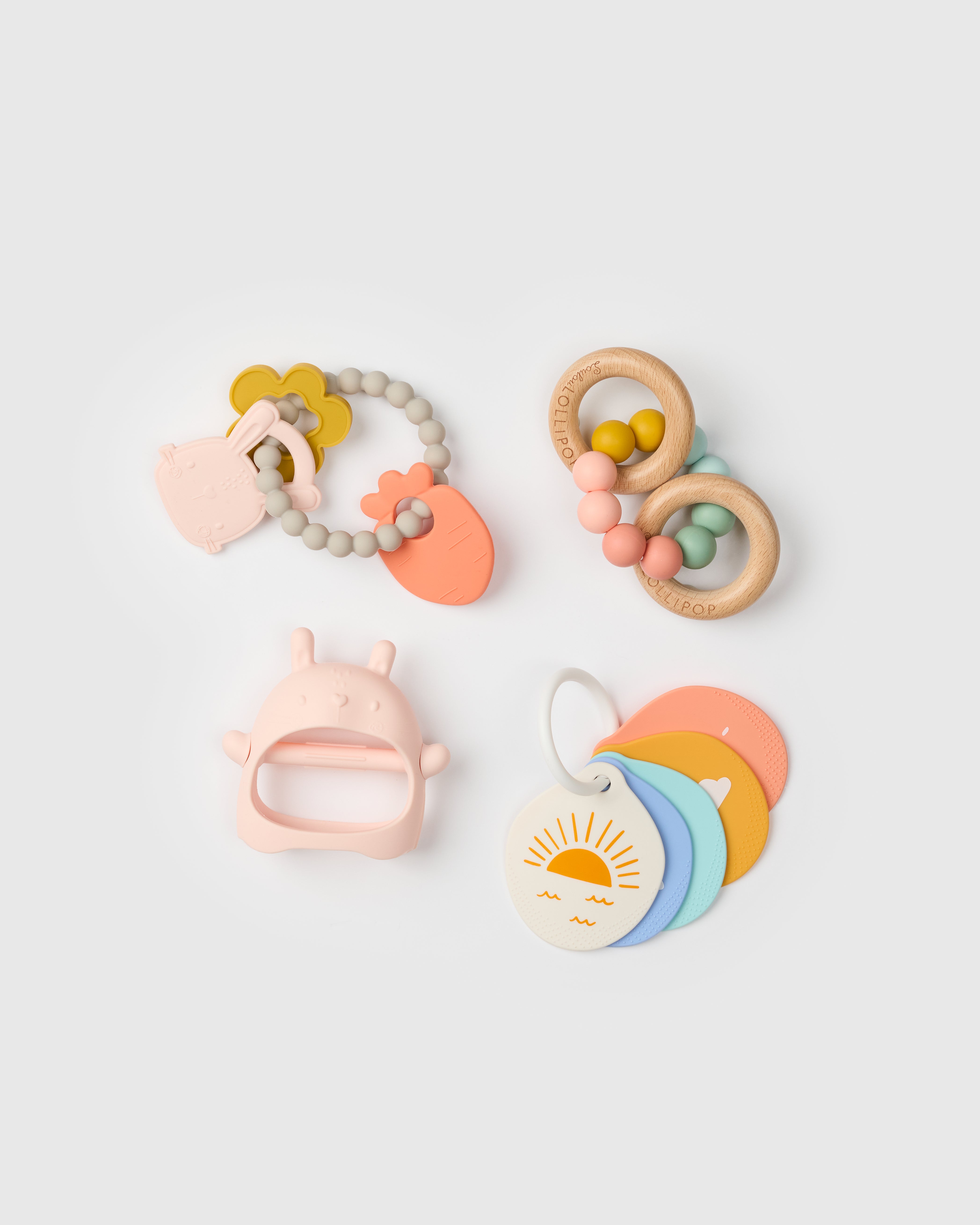 Loulou Lollipop Soothing Development Bundle in Bunny — front view on white background