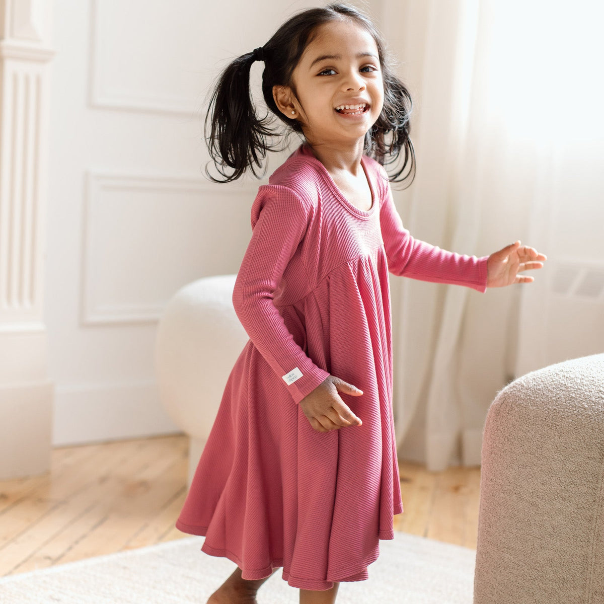 Waffle-Long-Sleeve-Skater-Dress-Mauvewood-2