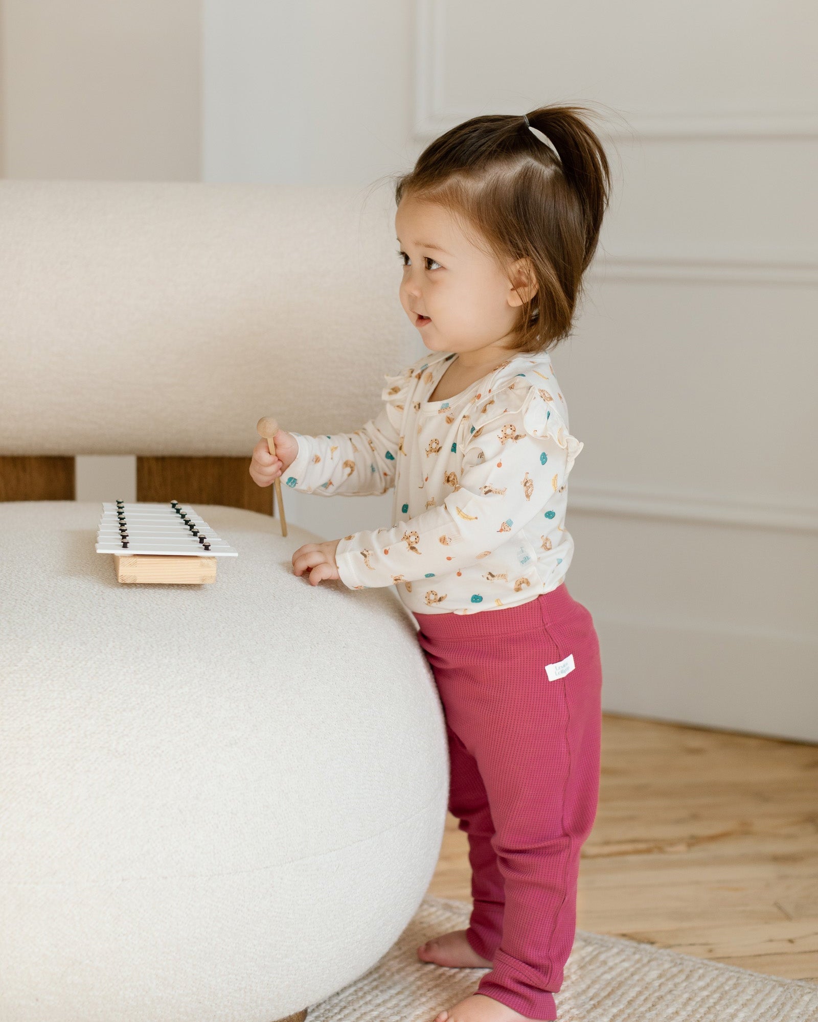 Pantalon gaufré pour bébé-Mauve-1