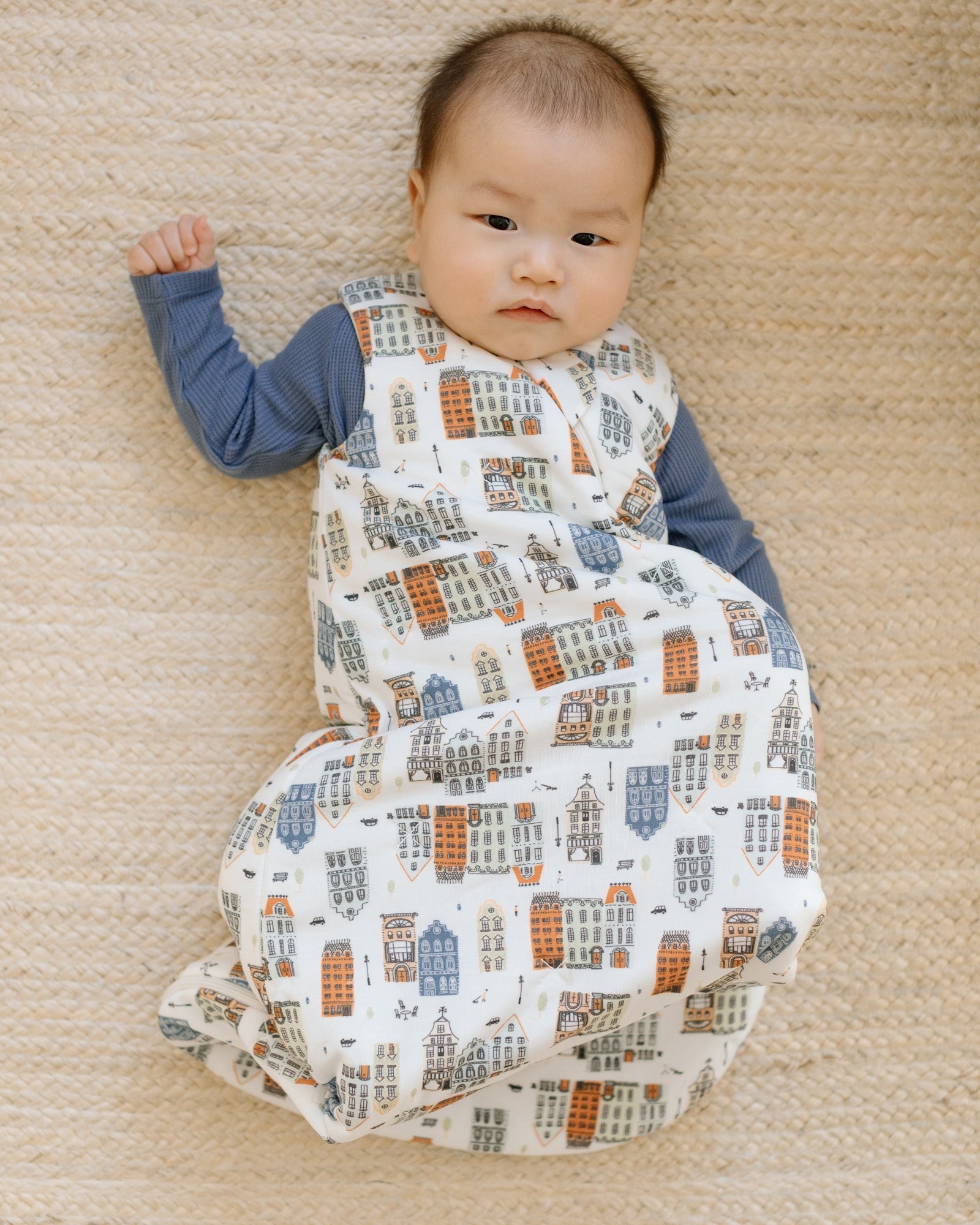 Loulou Lollipop TENCEL 2.5 TOG baby sleep bag in Home Sweet Home — front view on white background