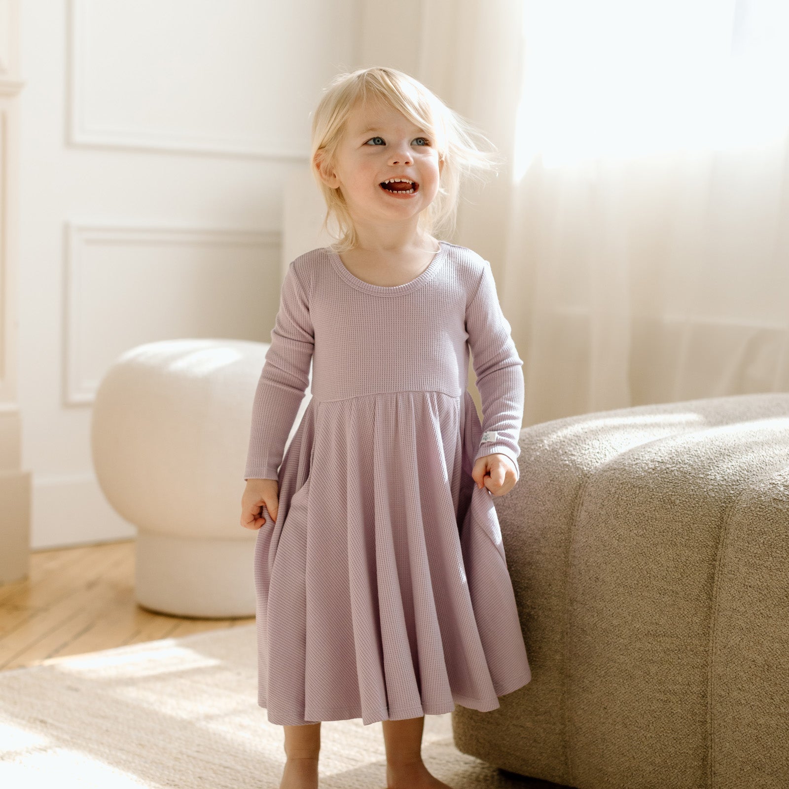 Waffle-Long-Sleeve-Skater-Dress-Lavender-3