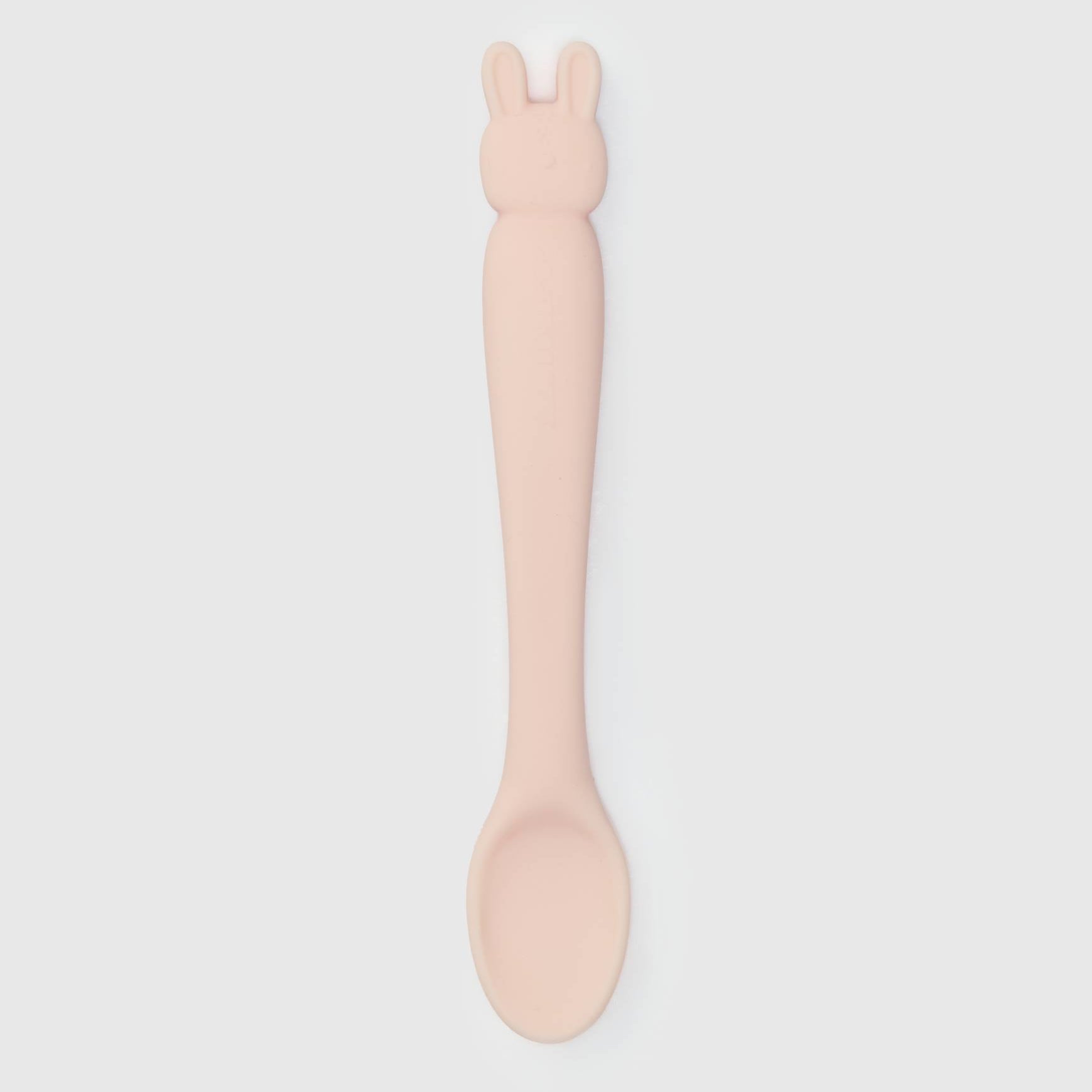 Loulou Lollipop Feeding Spoon in Bunny — front view on white background