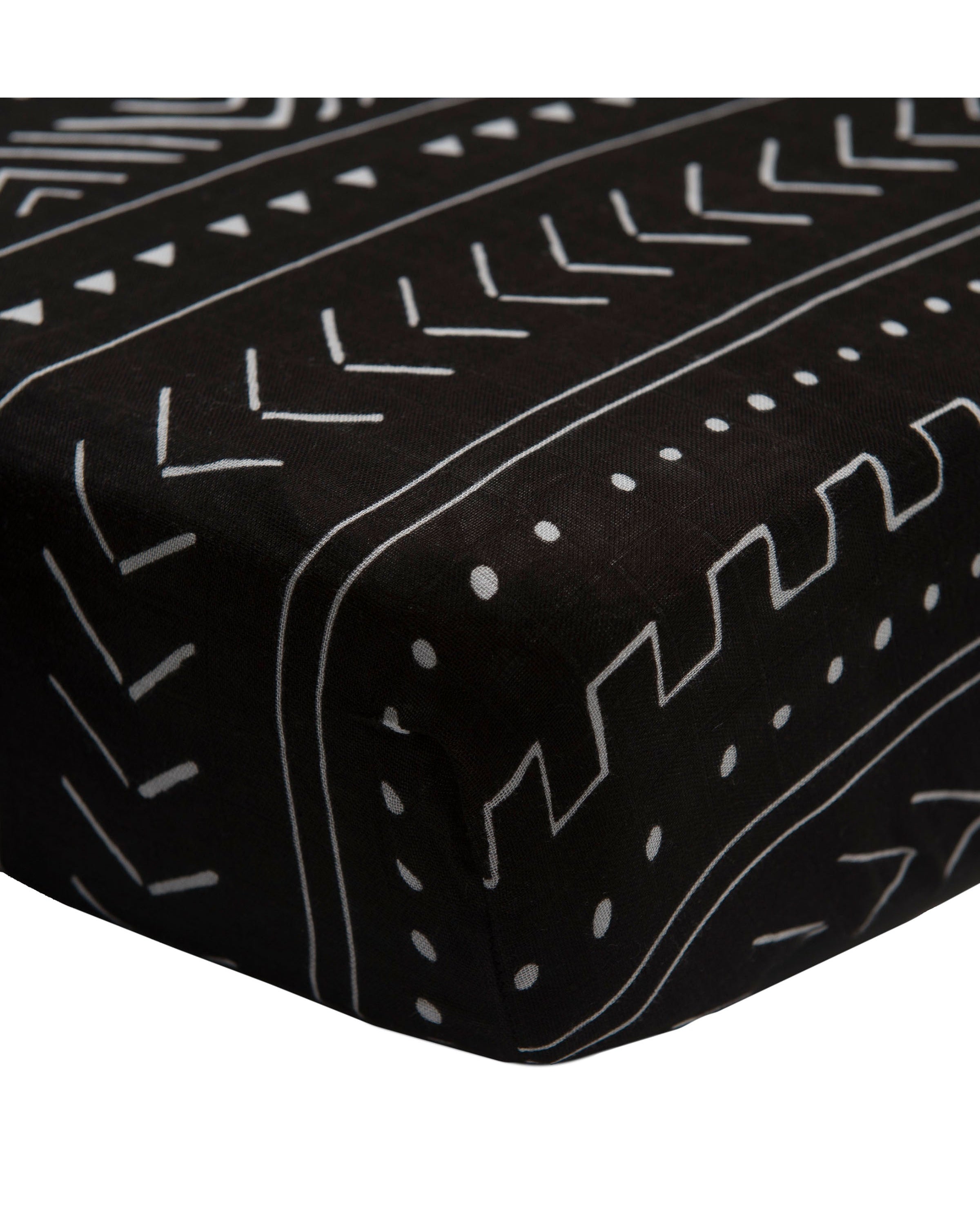 Muslin-Fitted-Crib-Sheet-Black-Mudcloth-2