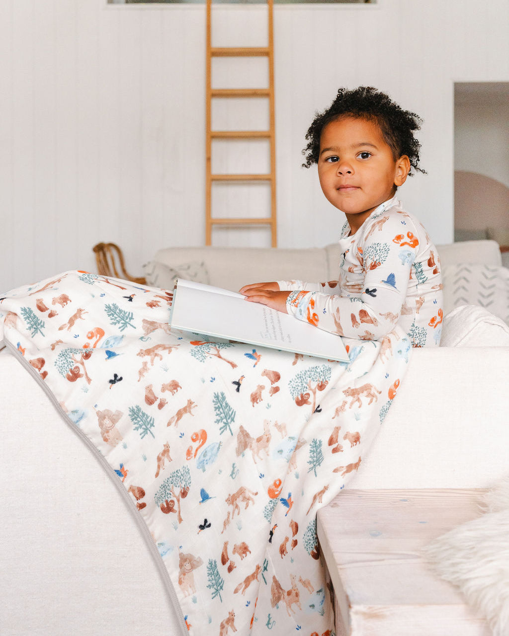 Kids Muslin Blanket - Llama Adventures