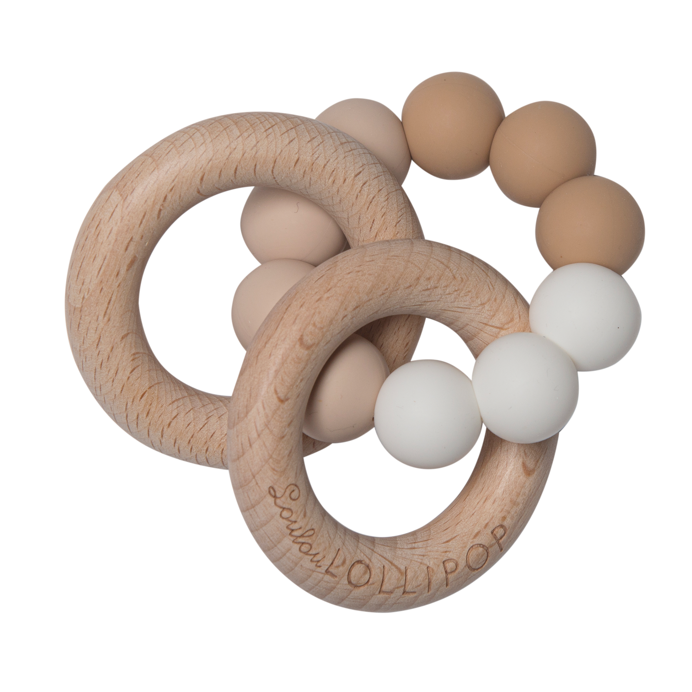 Bubble Silicone and Wood Teether - Neutral