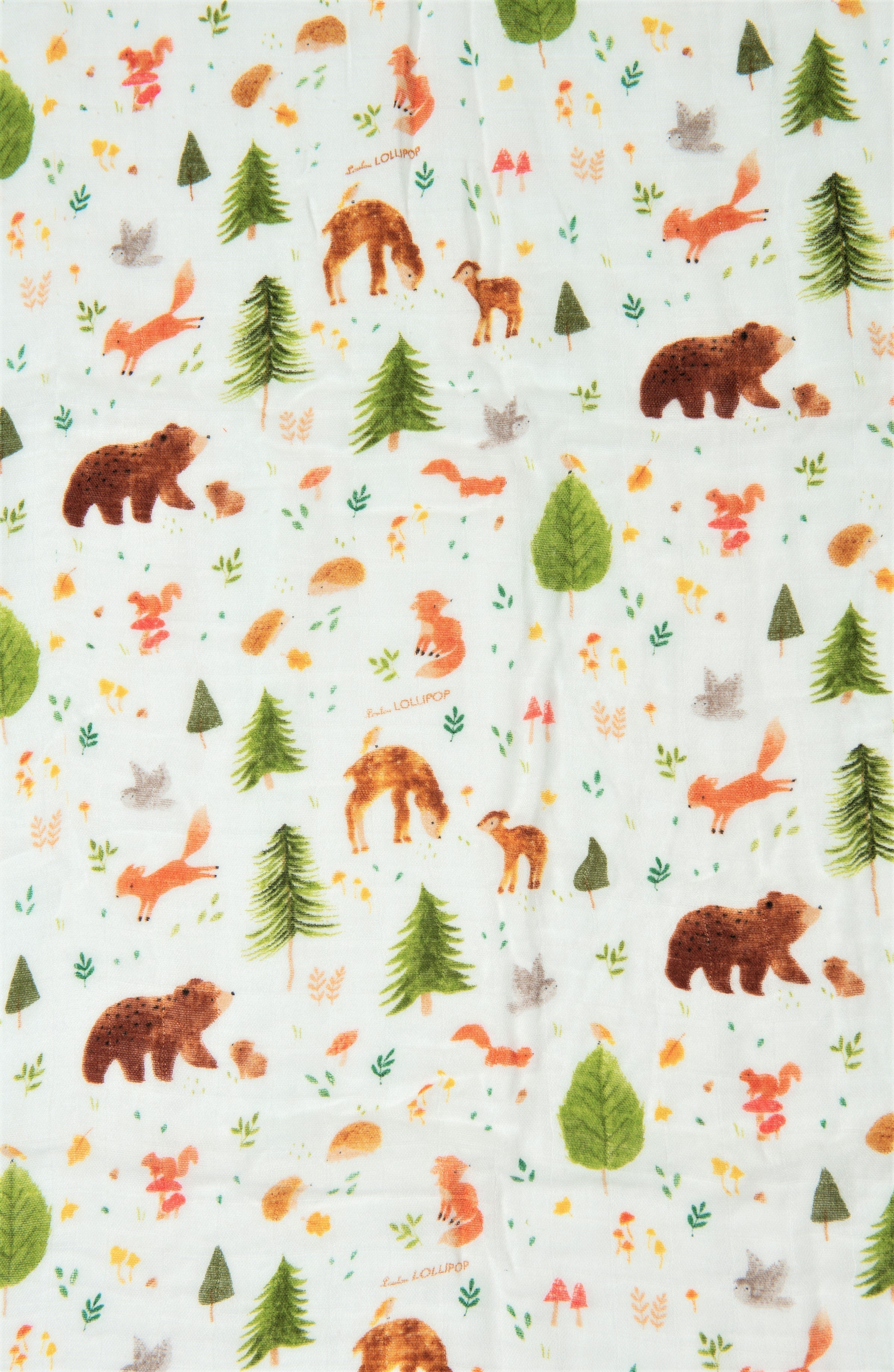 Drap de berceau en mousseline-tricoté-Forest-Friends-2