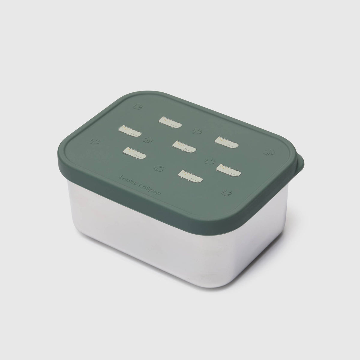 Loulou Lollipop Snack Box in Alligator — front view on white background