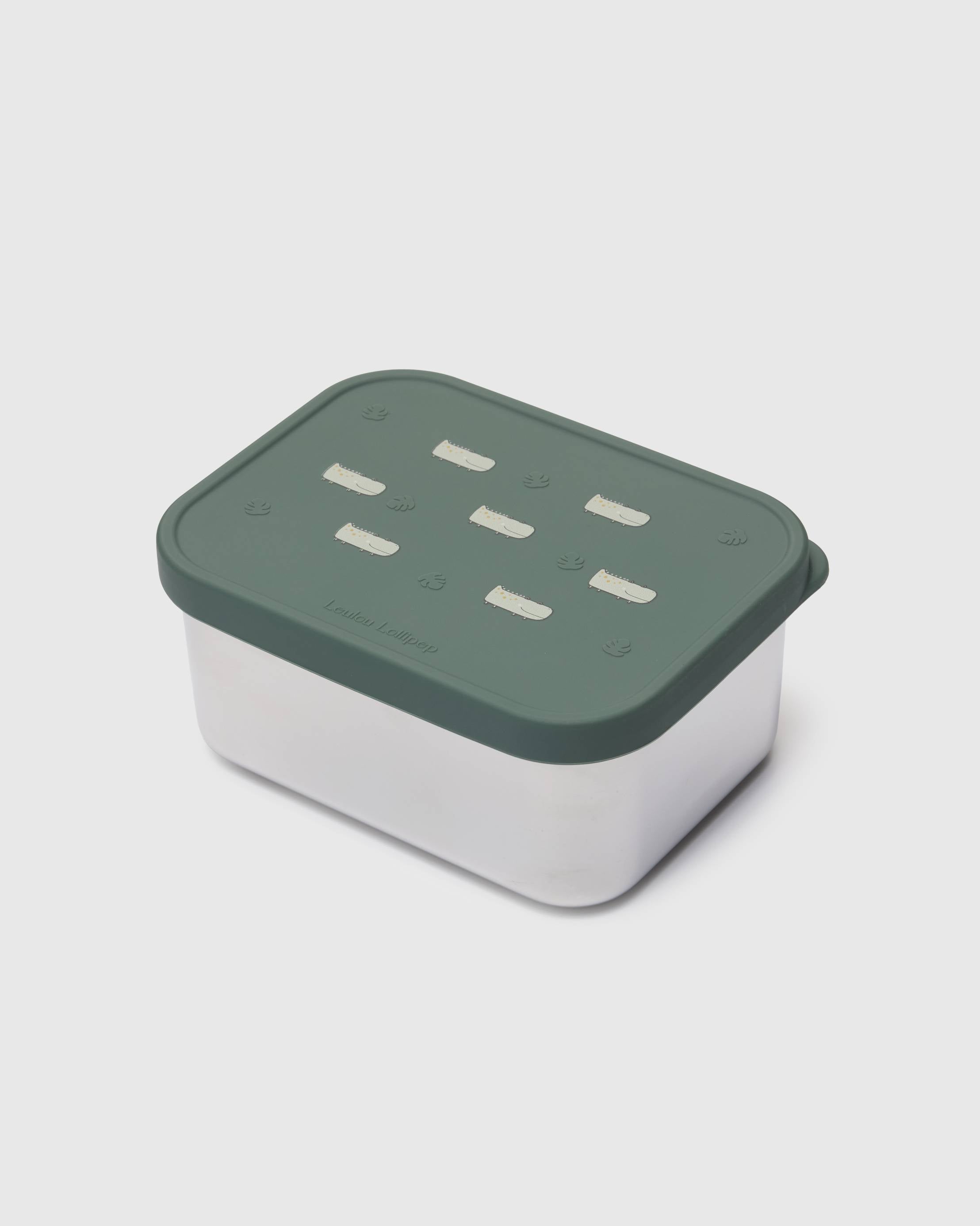 Loulou Lollipop Snack Box in Alligator — front view on white background