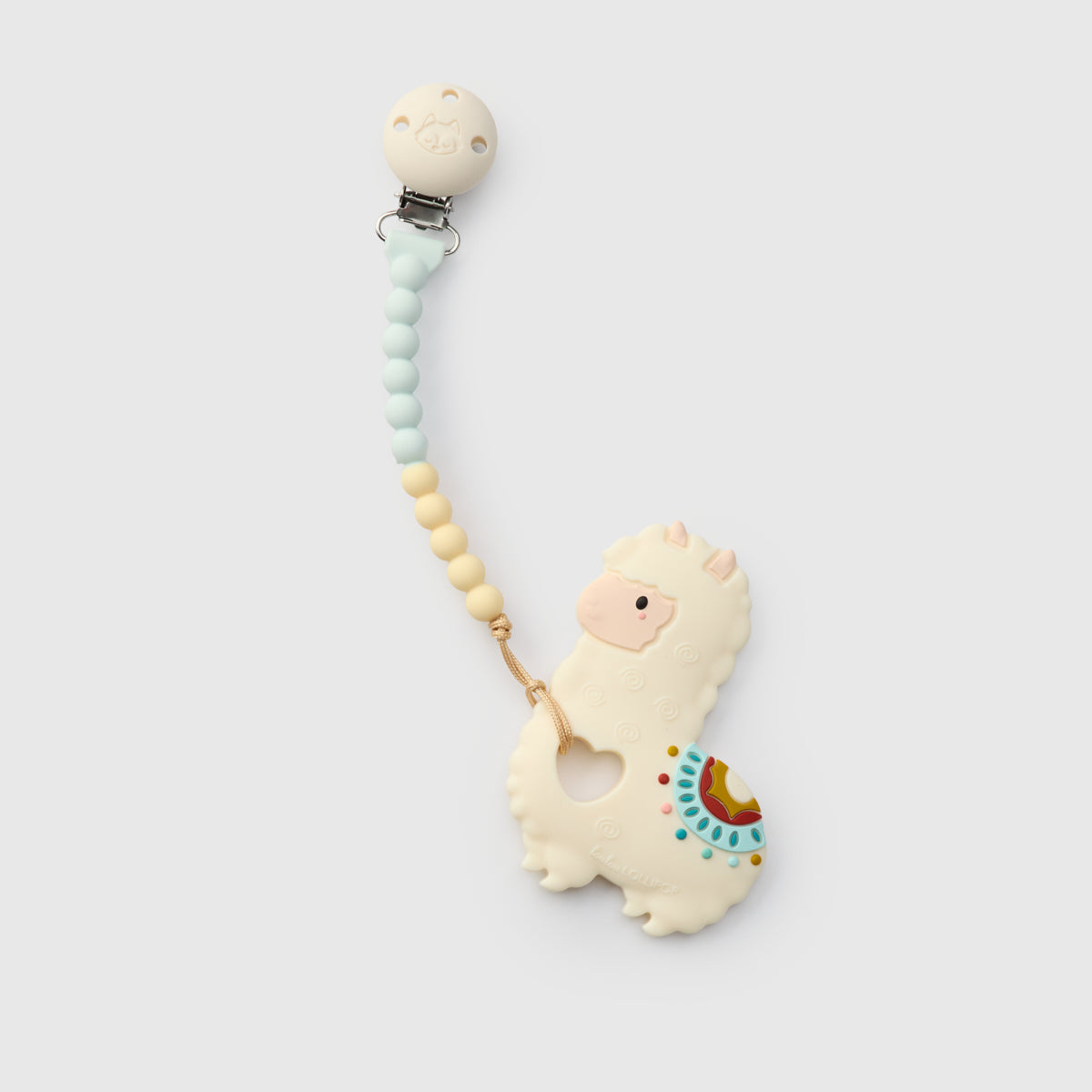 Loulou Lollipop FDA-compliant food-grade silicone teether Llama — front view on white background