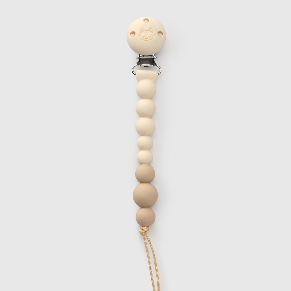 Loulou Lollipop FDA-compliant food-grade silicone pacifier clip coconut milk - front view on white background