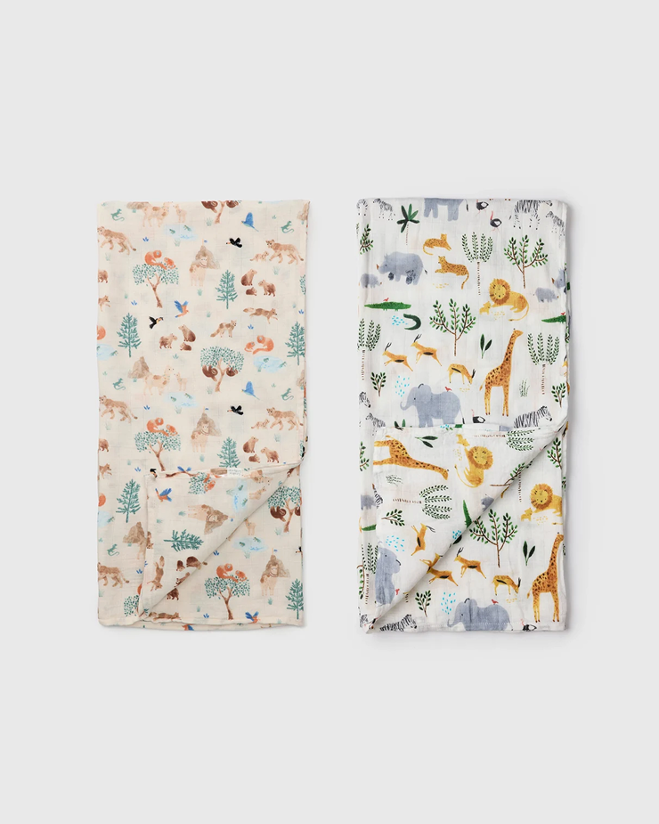 Swaddle Bundle - Llama in Safari Jungle