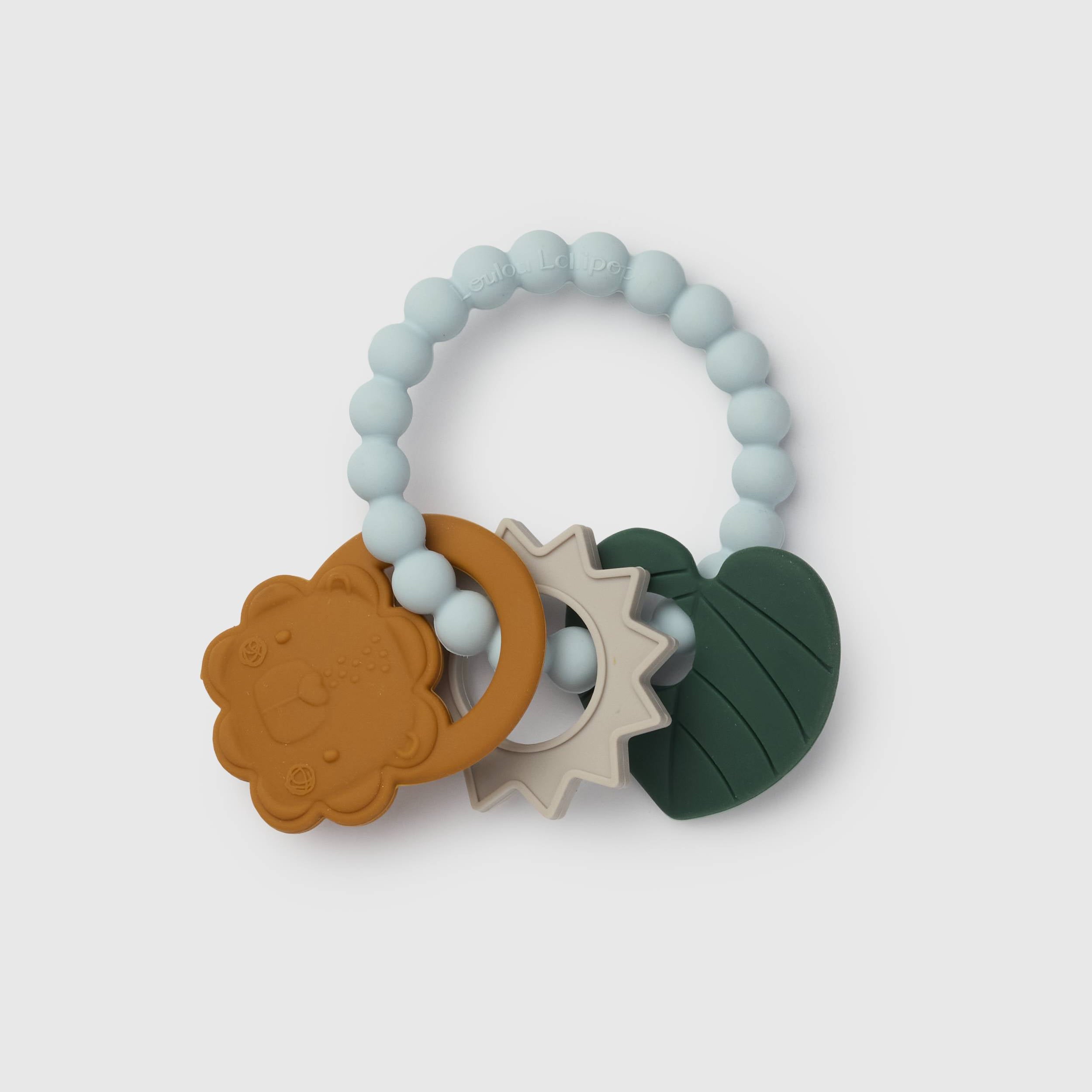 Loulou Lollipop Teething Charms in Liam Lion — front view on white background
