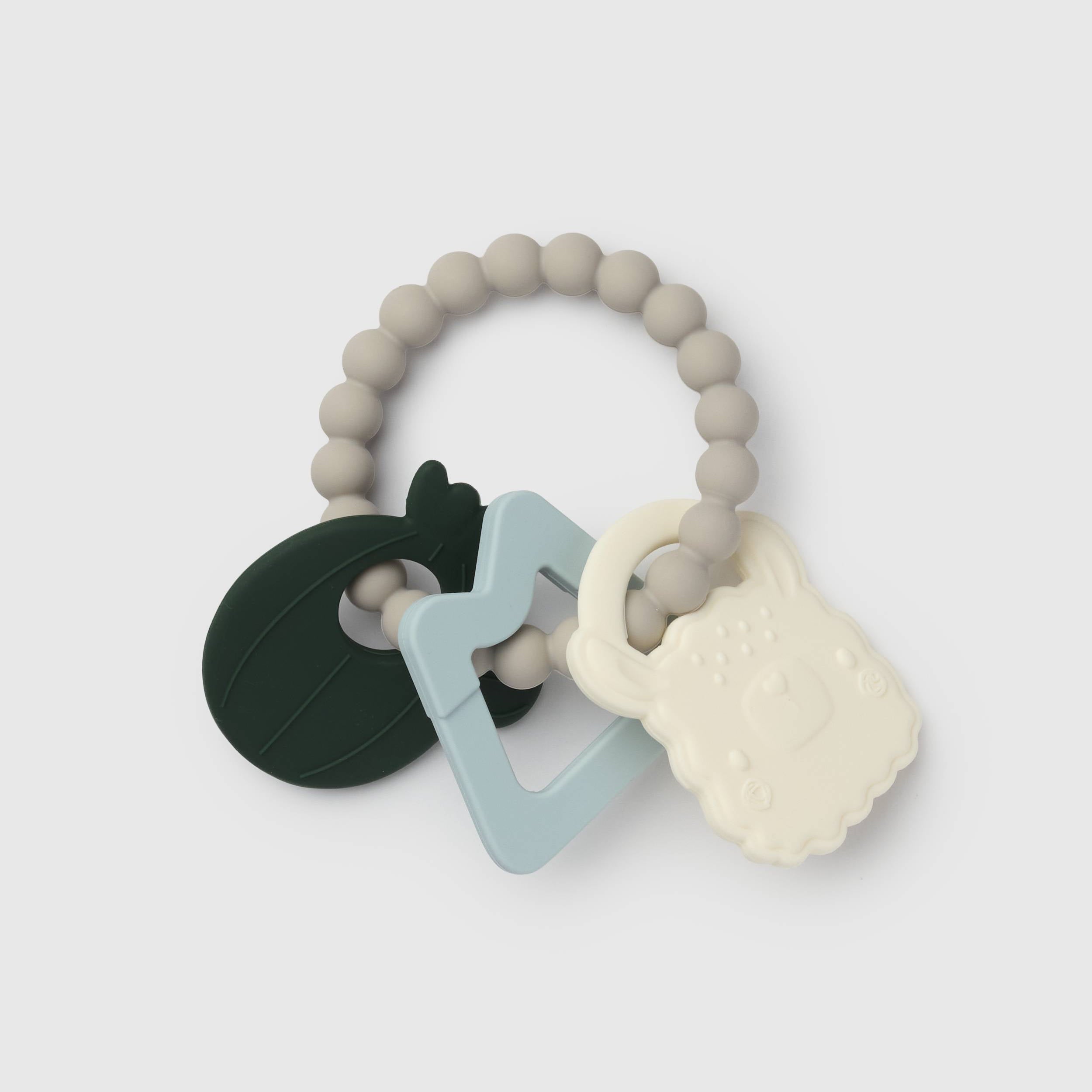 Loulou Lollipop Teething Charms in Lane Llama — front view on white background