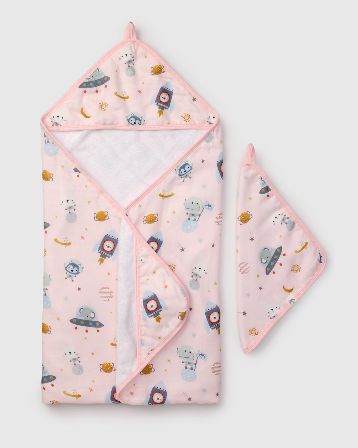 Hooded Baby Towel Set — Astro Explorers | Absorbent Towel | Loulou
