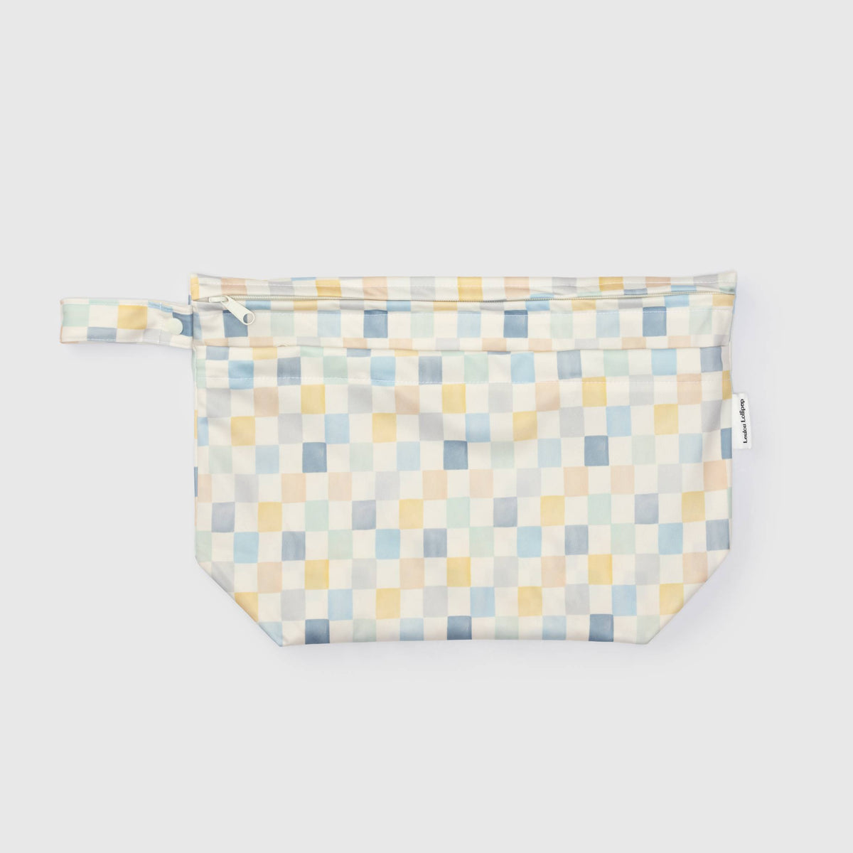 Loulou Lollipop Wet Dry Bag in Check it out — front view on white background