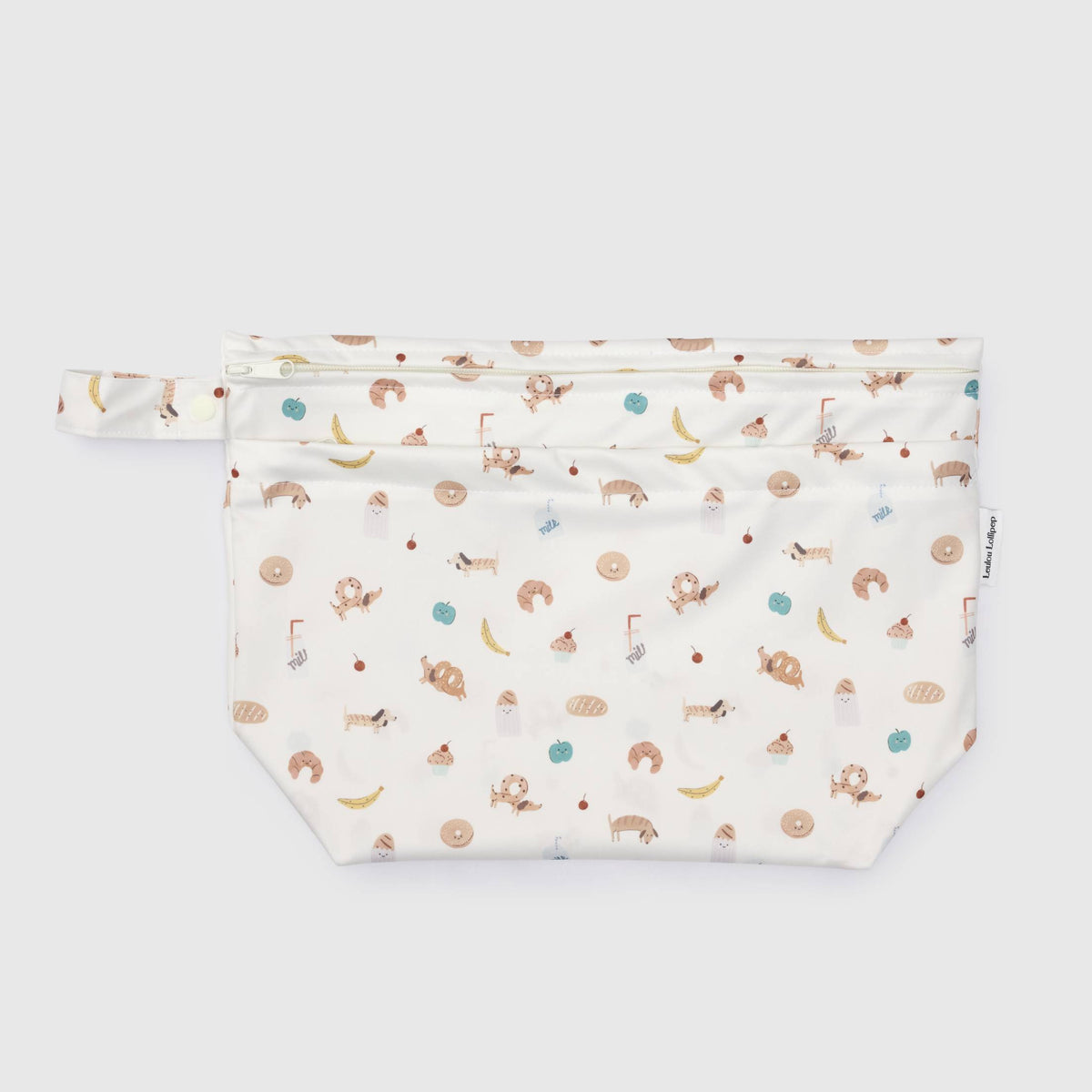 Loulou Lollipop Wet Dry Bag in French Breakfast — front view on white background