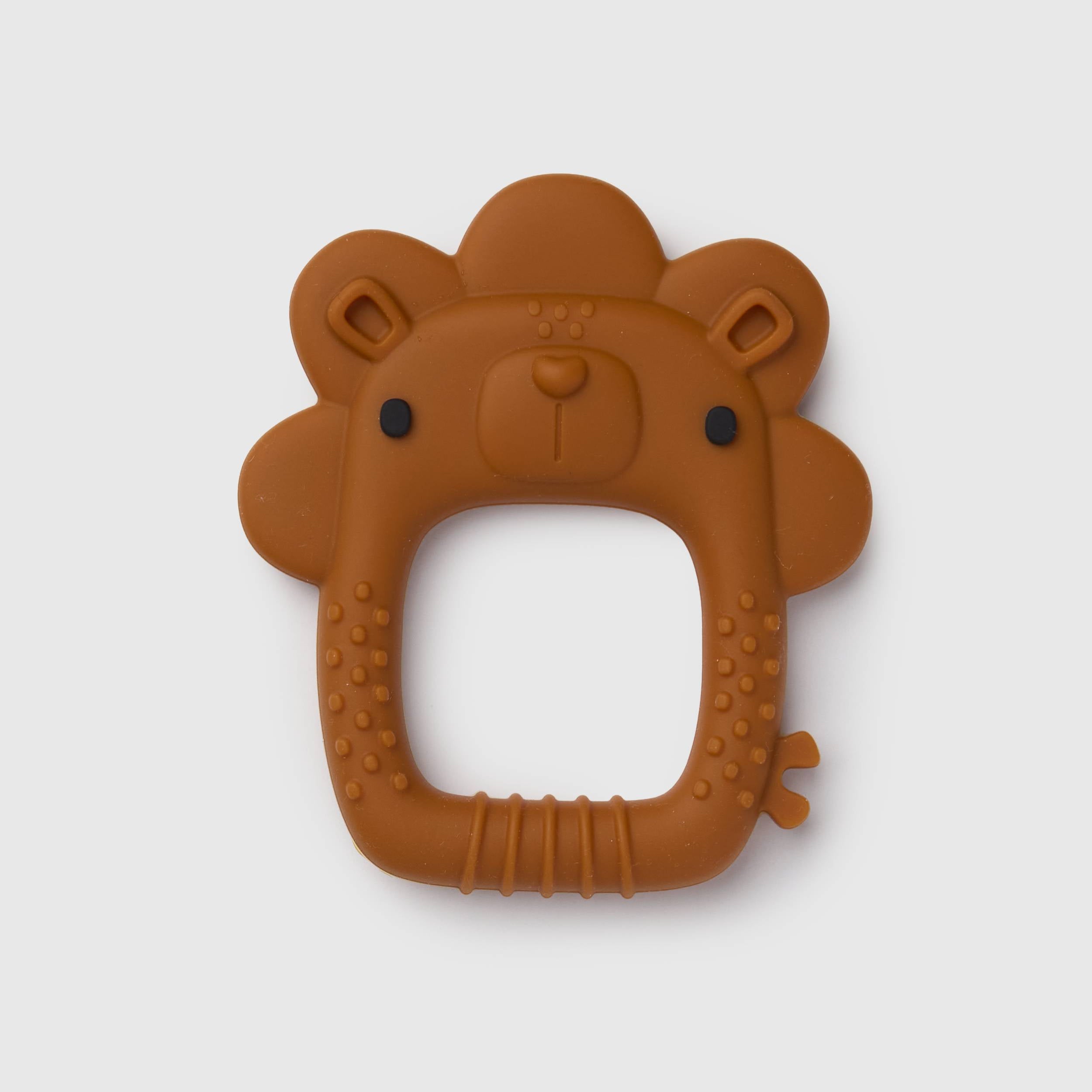 Loulou Lollipop FDA-compliant food-grade silicone teether Liam Lion — front view on white background
