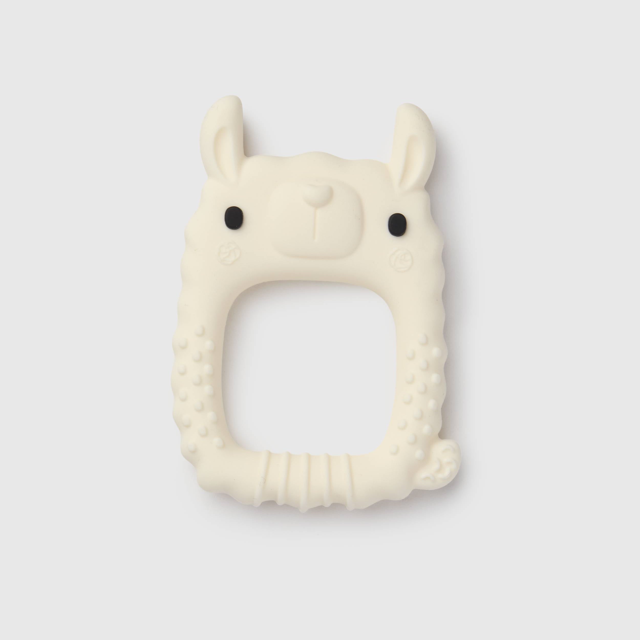 Loulou Lollipop FDA-compliant food-grade silicone teether Lane Llama — front view on white background