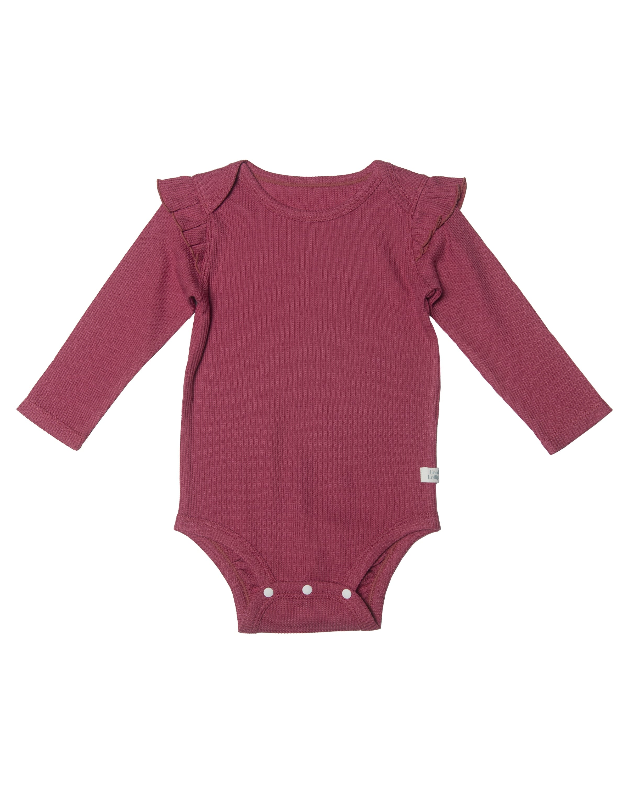 Body gaufré à manches longues et volants-Mauvewood-1