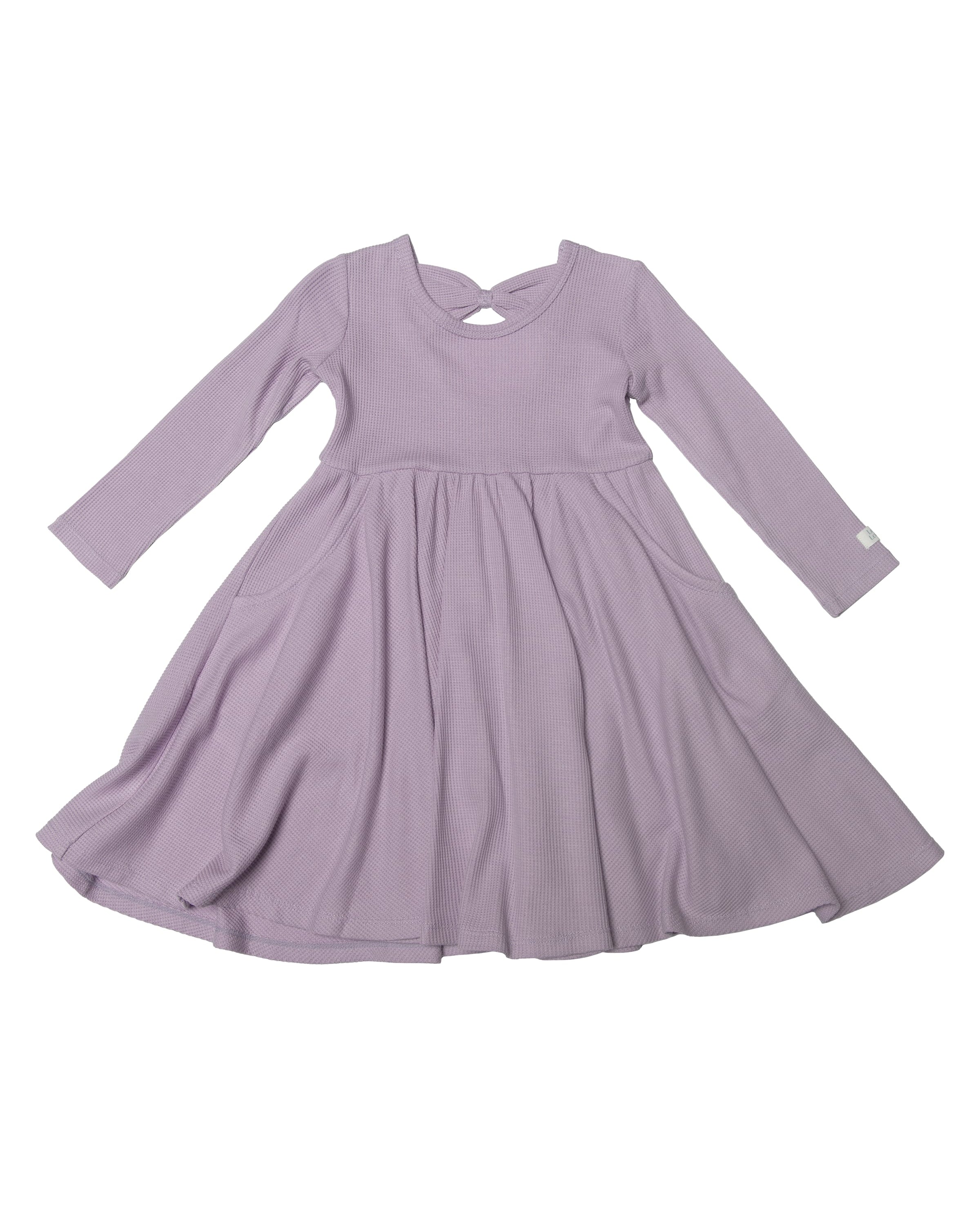 Robe gaufrée à manches longues pour patineur-Lavande-4