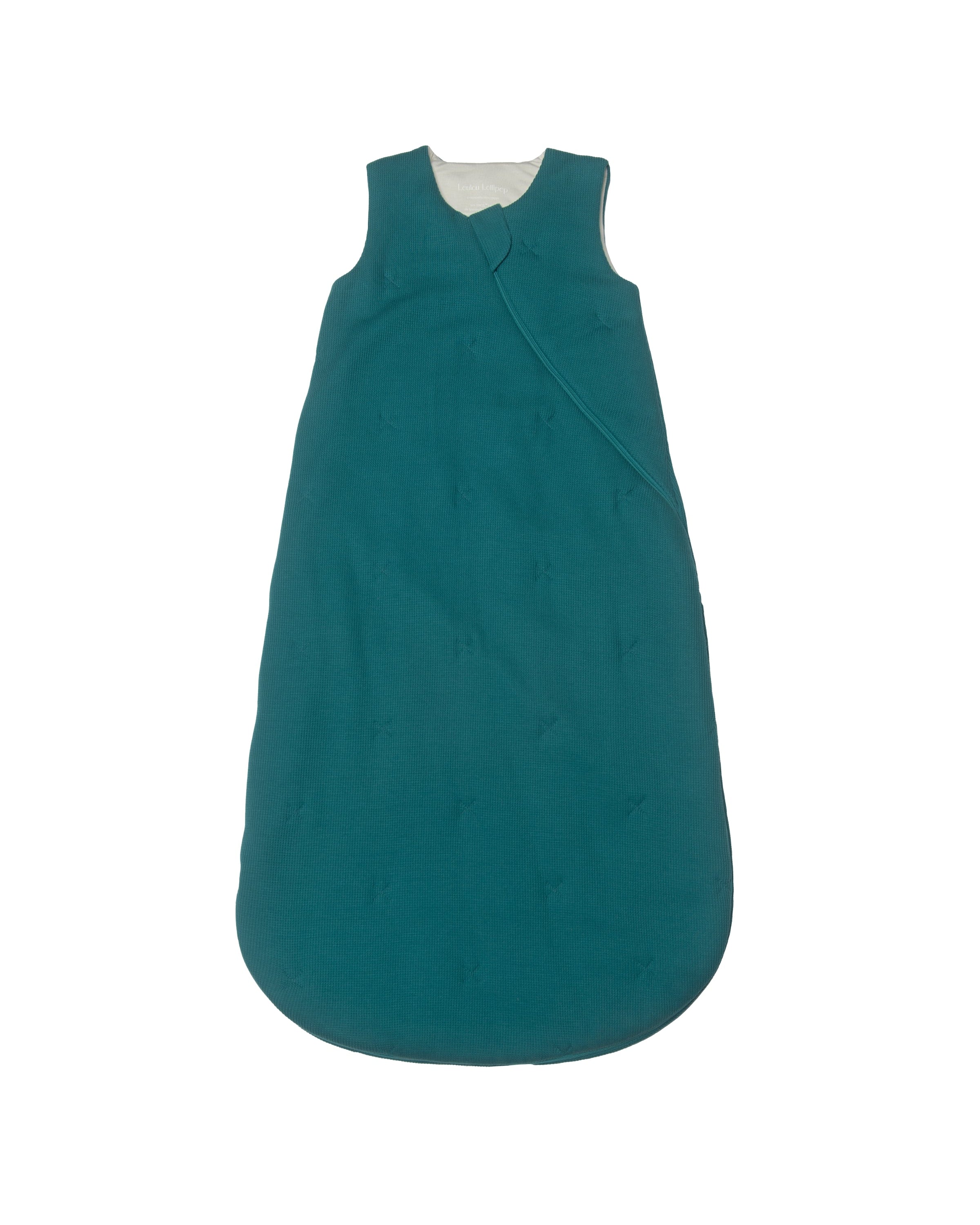 Loulou Lollipop TENCEL 2.5 TOG baby sleep bag in Peacock — front view on white background