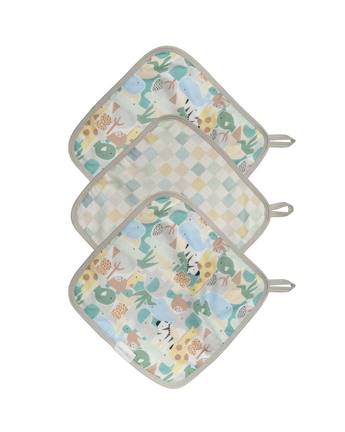 Set de gants de toilette-3-Pack-Animal-Puzzle-1