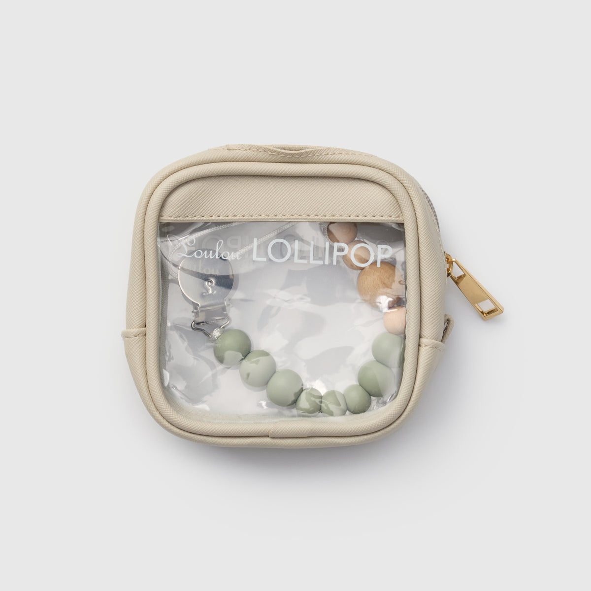 Loulou Lollipop Vintage Logo Multi-use Travel Pouch in Vintage Logo Multi-use Travel Pouch — front view on white background
