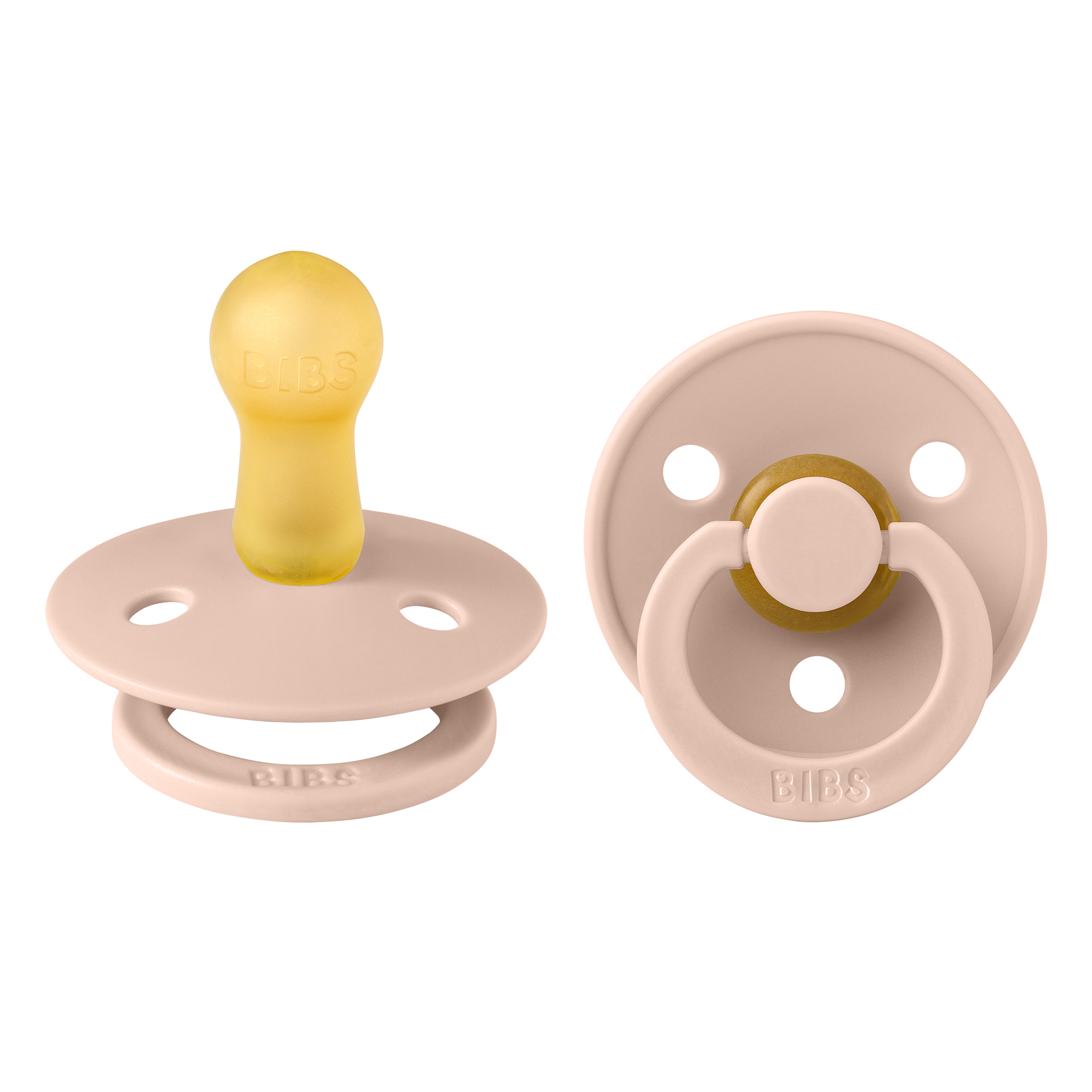 BIBS Pacifier Original - 2-pack in Ivory - Front View on White Background