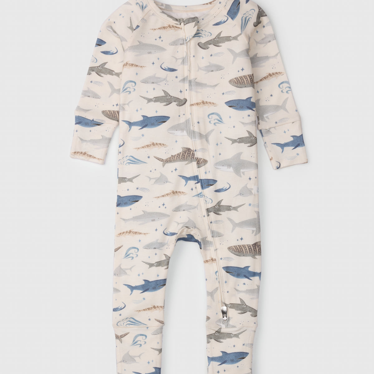 TENCEL™ Baby Sleeper — Smiley Sharks