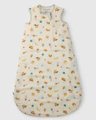 Baby sleeping bag with food pattern on a white background
