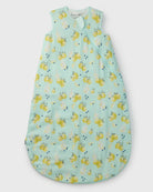 Children's sleeping bag with lemon pattern on a light blue background