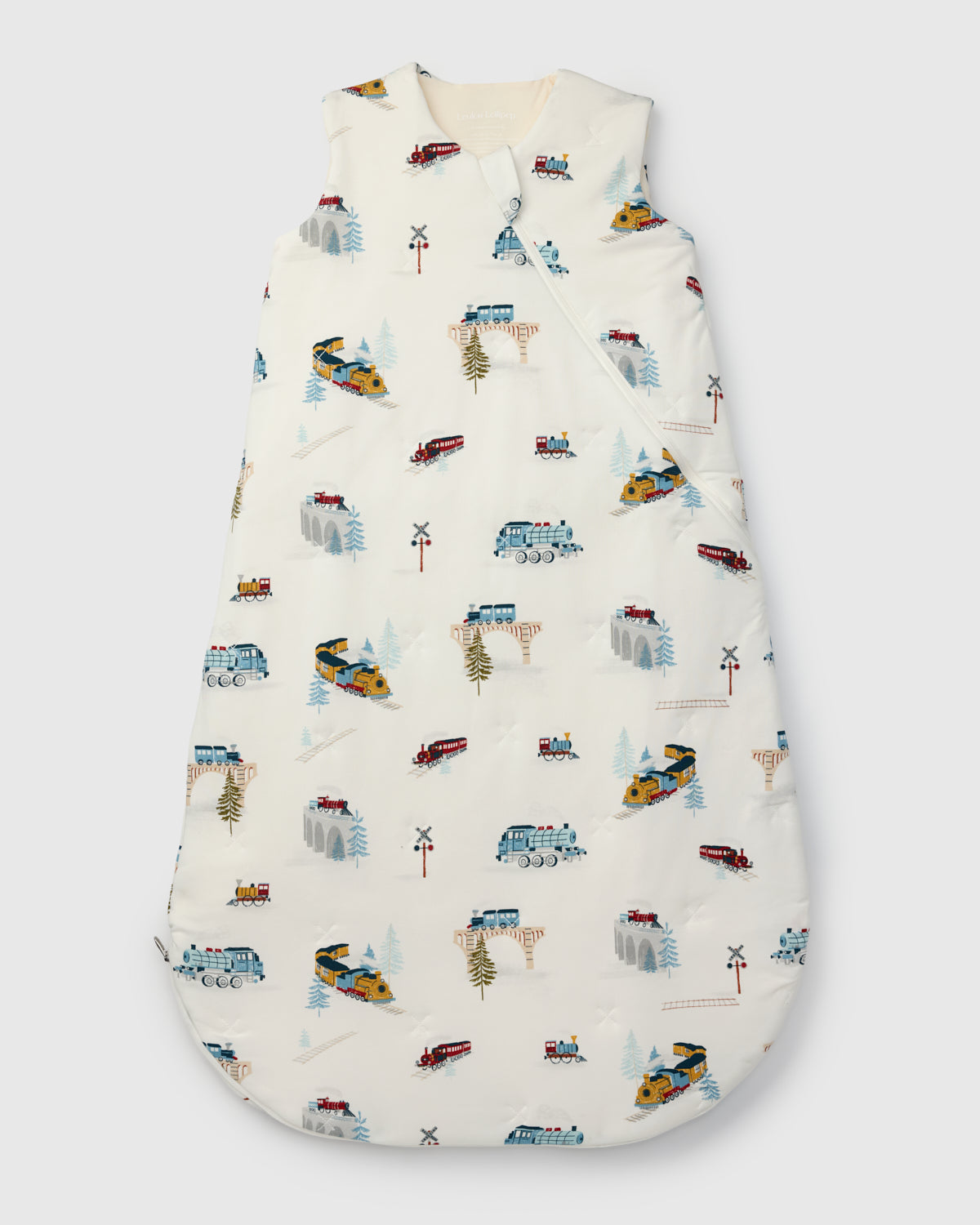 Gigoteuse TENCEL 2,5 TOG pour bébé Loulou Lollipop, motif En voiture ! : vue de face sur fond blanc