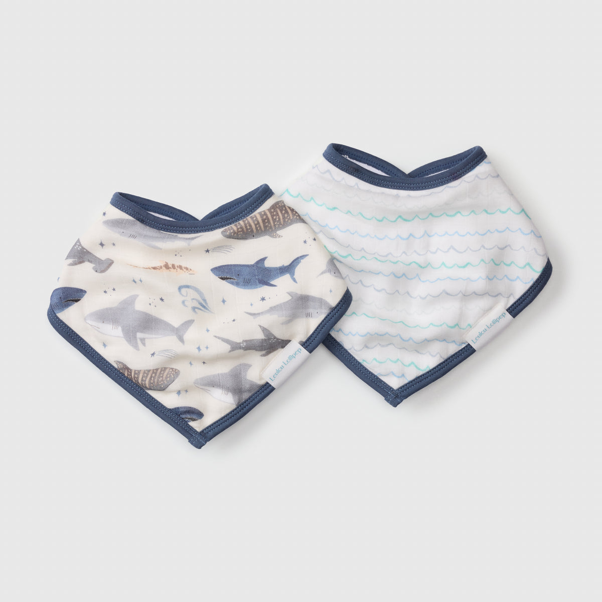 Bandana Bib Set (2-Pack) — Smiley Sharks