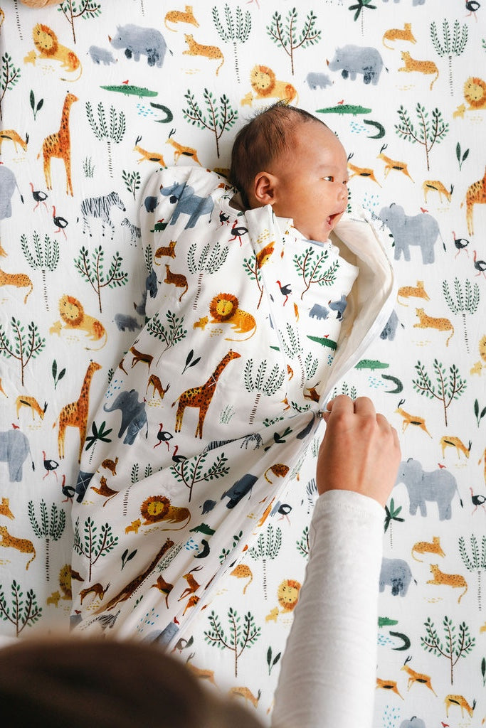 Baby Sleep Sack Swaddle Wrap Zipper - Safari Jungle