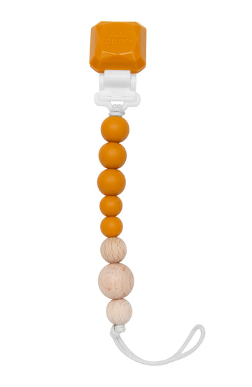 Colour Pop Silicone & Wood Pacifier Clip