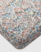 Floral patterned fabric on a white background