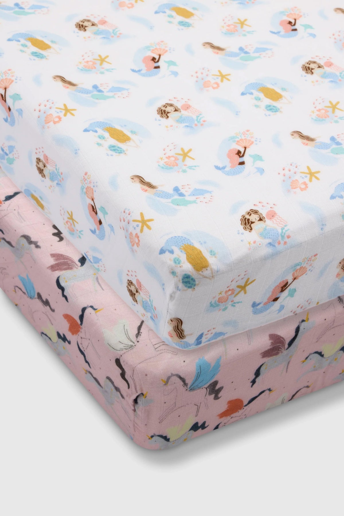 Crib Sheet Bundle - Unicorn Dancing with Mermaid