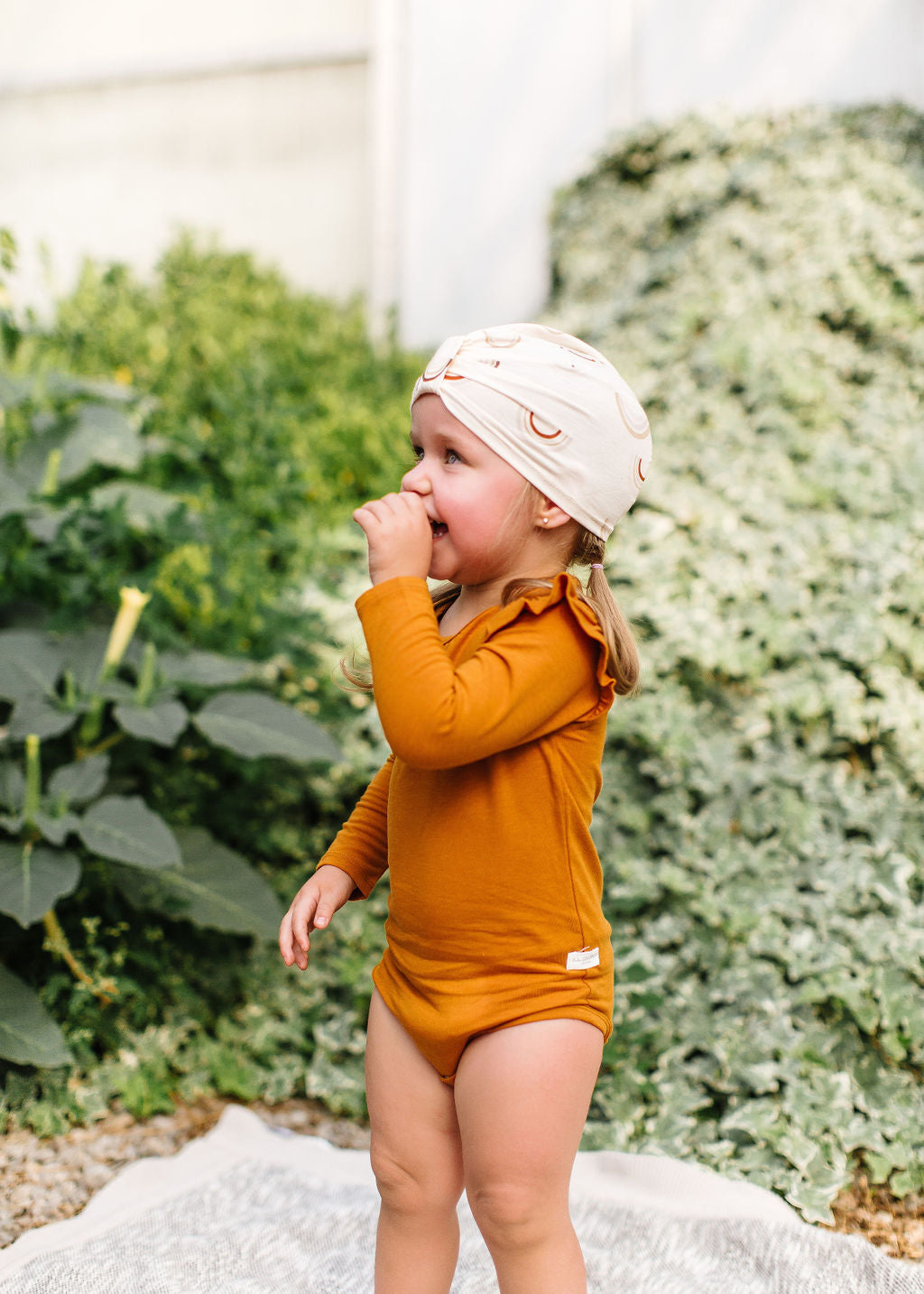 Long Sleeve Ruffle Bodysuit - Ginger Honey