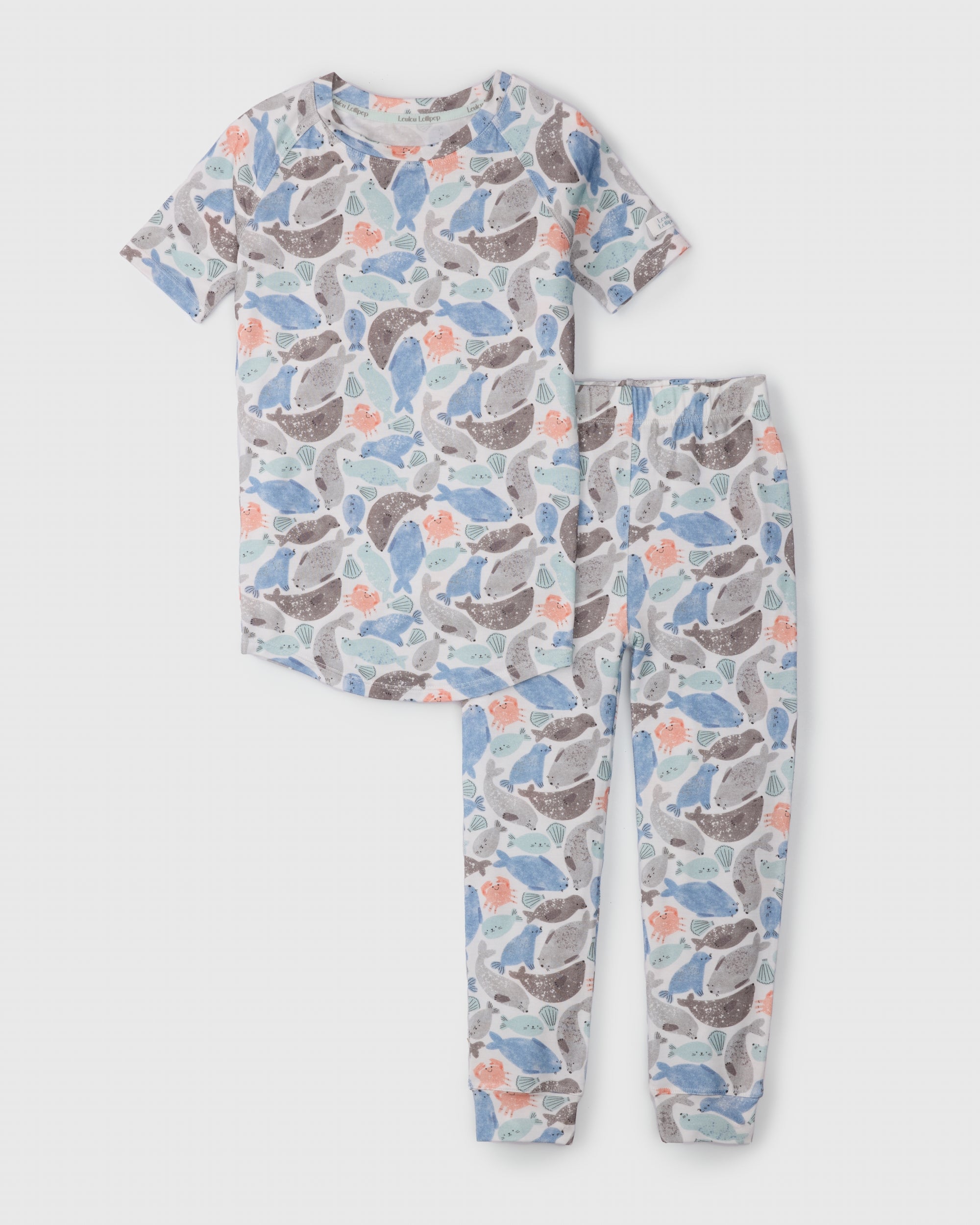 Short Sleeve Long Pants Pajama Set - Silly Seals