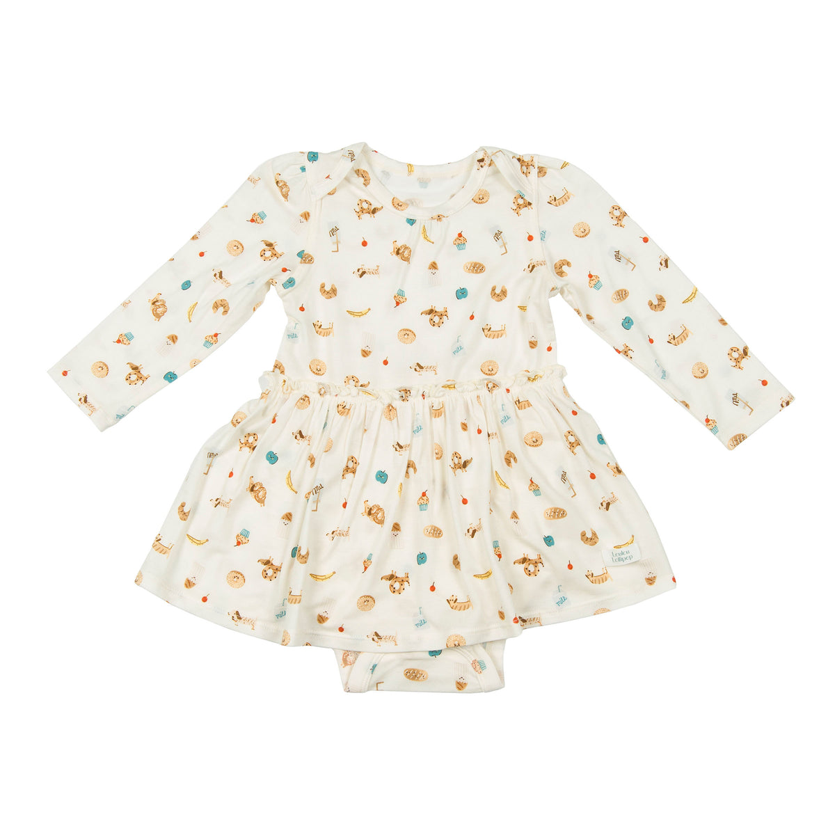 Long Sleeve Bodysuit Dress — French Breakfast